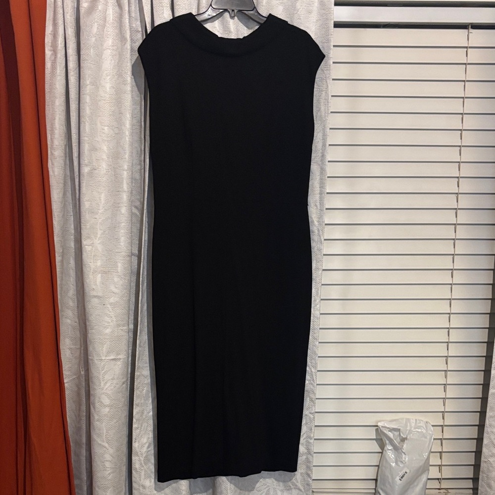 Talbots Black Sleeveless Midi Dress